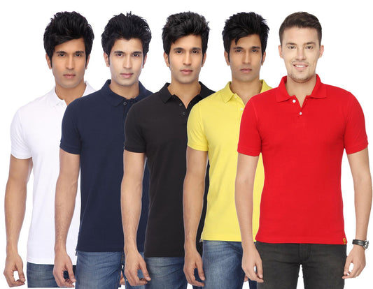 Ketex Cotton Blend Half Sleeves Polo Tshirt (Pack of 5)