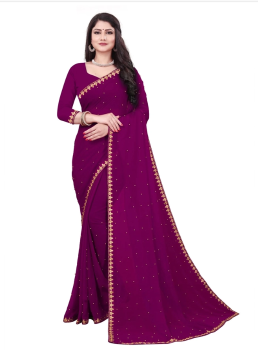 Women Saree (Purple, 6.3m)