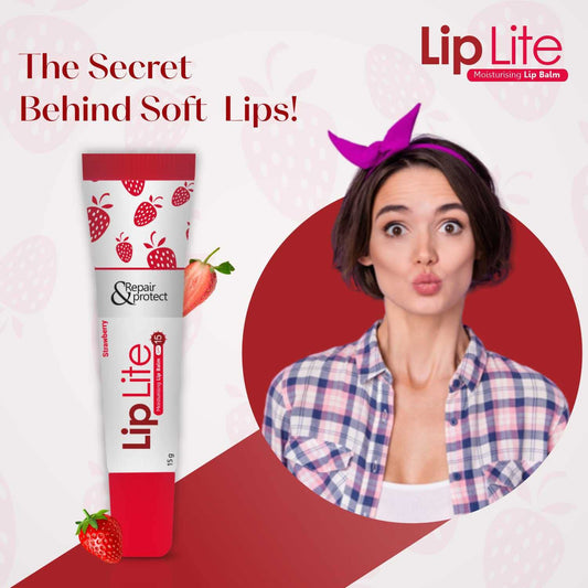 Lip Lite Strawberry Moisturising Lip Balm 15g (Pack of 8)