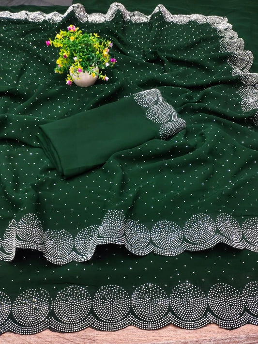 Georgette Embellished Saree for Women (6.3 m)