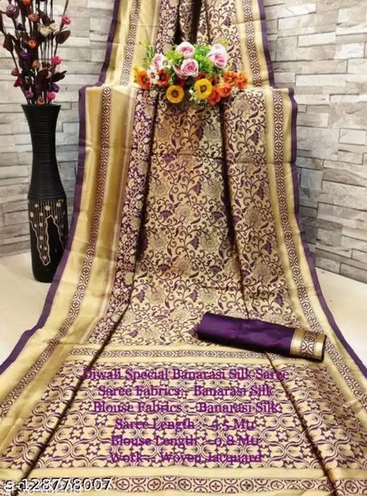 Jacquard Saree With Blouse For Women (6.3M)