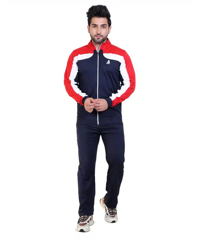 Full Sleeves Tracksuit for Men (Red & Blue)