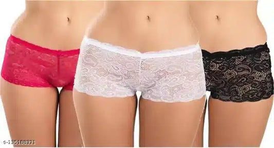 Net Briefs for Women (Multicolor, XL) (Set of 3)