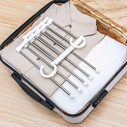 5 in 1 Hanger, Multi-Layer, Multi Purpose, Clothes Hanging Stainless Steel, Folding, Magic Hanger, Non-Slip, Space Saving, Closet Organizer Pack of 1