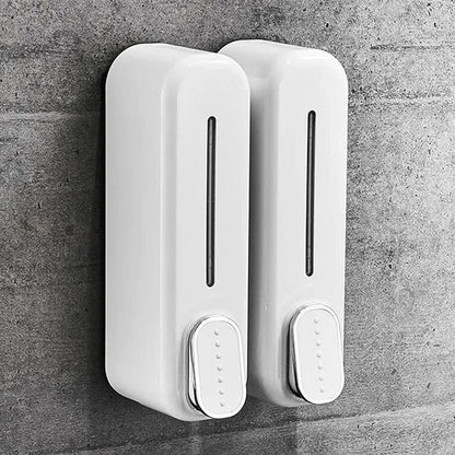 Wall Mount Hand Liquid Shampoo Shower Gel Dispenser for Bathroom White