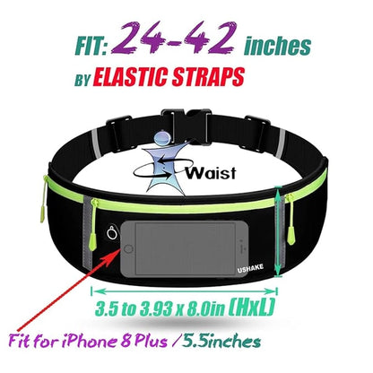 Slim Running Belt, Workout Fanny Pack for Men Women, Exercise Waist Pack for Apple iPhone Holder